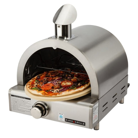 EuroGrille Portable Pizza Oven BBQ Camping LPG Gas Benchtop Stainless Steel V219-BBQPIZEUGAXX1