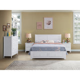 Wisteria Tallboy 4 Chest of Drawers Solid Rubber Wood Bed Storage Cabinet -White V315-VOB-ORVI-05