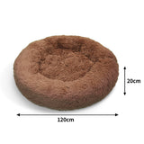 Pawfriends Pet Dog Bed Bedding Warm Plush Round Soft Dog Nest Light Coffee XXL 120cm V360-PTDB0000-LC-XXL