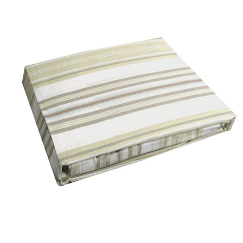 Jason Stripes 100% Cotton Sheet Set Single V442-ATX-SHEETS-JASONSTRIPES-TAUPE-SB