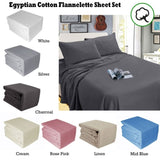 Ramesses Egyptian Cotton Flannel Sheet Set White Single V442-KIT-SHEETS-EGYPTIANFLANNEL-WHITE-SB