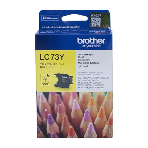 Brother LC-73Y Yellow High Yield Ink - DCP-J525W/J725DW/J925DW, V177-D-B73Y