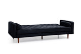 Sofa Bed 3 Seater Button Tufted Lounge Set for Living Room Couch in Velvet Black Colour V43-SOF-MARC-BL