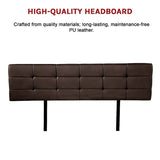 PU Leather King Bed Deluxe Headboard Bedhead - Brown V63-768285