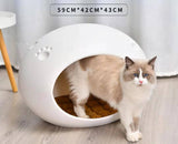 YES4PETS Medium Cave Cat Kitten Box Igloo Cat Bed House Dog Puppy House White V278-BP228-CAT-NEST-WHITE