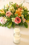 20 White Wax Clear Glass Holder Votive Candle - Wedding Event Centrepiece Table Decoration V382-20CLEAR-GLASS-WHITE-WAX