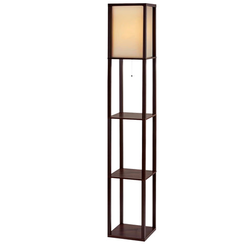 Artiss Floor Lamp 3 Tier Shelf Storage LED Light Stand Home Room Vintage Brown LAMP-FLOOR-SF-3017-A-BR