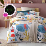 Happy Kids Seaside Glow in the Dark Quilt Cover Set Single V442-HIN-QUILTCS-SEASIDE-MULTI-SB