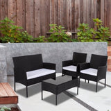 Ville 4-Seater PE Wicker Outdoor Lounge Sofa Set V264-OTF-521S-BLK-UK