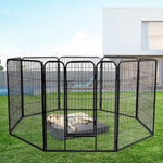 PaWz 8 Panel Pet Dog Playpen Puppy Exercise Black 2.5kg Venison DO1005-40-BK