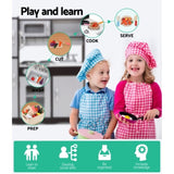 Keezi Kids Kitchen Play Set Wooden Pretend Toys Cooking Children Stove Fridge PLAY-WOOD-MODERN-SL