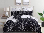 Tree Reversible Queen Size White Duvet Quilt Cover Set V493-MQ-386