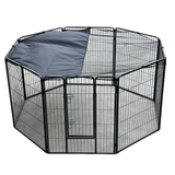 YES4PETS 100 cm Heavy Duty Pet Dog Cat Puppy Rabbit Exercise Playpen Fence With Cover V278-HPL100-8-BK-COVER