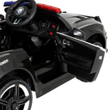 Rigo Kids Ride On Car Electric Patrol Police Cars Battery Powered Toys 12V Black RCAR-POLICE-FR-BK