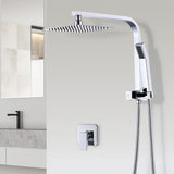 WELS 8" Rain Shower Head Set Square Dual Heads Faucet High Pressure With Mixer V63-828011