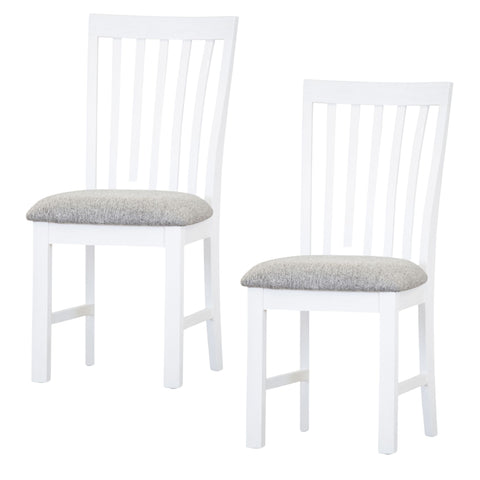 Laelia Dining Chair Set of 2 Solid Acacia Timber Wood Coastal Furniture - White V315-VO-COAS-03-2PC-KIT