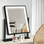 Embellir Makeup Mirror 25x30cm Hollywood Vanity with LED Light Rotation Black MM-STAND-2530LED-BK