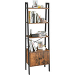 VASAGLE Ladder Bookshelf with Cupboard Rustic Brown LLS47BX V227-9101101019142