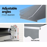 Instahut Retractable Folding Arm Awning Manual Sunshade 4Mx2.5M Pearl Grey AWN-B-ARM-40X25-PEGR