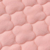 SOGA 2X Pink 153cm Wide Mattress Cover Thick Quilted Fleece Stretchable Clover Design Bed Spread BCOVER7007X2