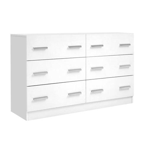 Artiss 6 Chest of Drawers - VEDA White FURNI-N-CDR-01-WH-AB