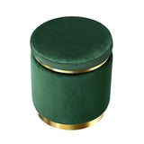 Artiss Ottoman Foot Stool Round Velvet Green FS-B-675-VEL-GN