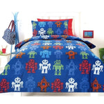 Robotic Blue Quilt Cover Set Single V442-ABR-QUILTCS-ROBOTIC-BLUE-SB