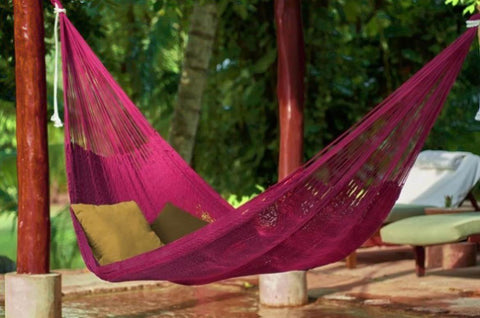 Outdoor undercover cotton Mayan Legacy hammock King size Mexican Pink V97-TKMEXICANPINK