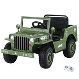 Rigo Kids Electric Ride On Car Jeep Military Off Road Toy Cars Remote 12V Olive RCAR-ARMYJEP-OL