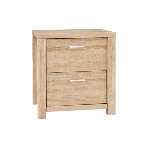 Artiss Bedside Table 2 Drawers - MAXI Pine FURNI-N-MAXI-BS01-WD