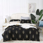 Reversible Design Leaves Queen Size Bed Quilt/Duvet Cover Set V493-MQ-462B