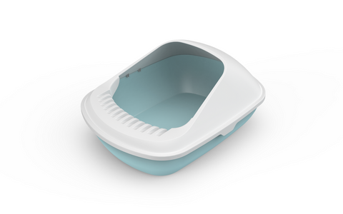 YES4PETS 2 x Large Cat Litter Box Tray With Shovel Kitty Toilet Semi-Enclosed Pet Box Blue V278-2-X-MSP-B02-BLUE