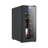 12 Bottle Wine Cellar Fridge w/ Glass Door, Temperature Control & Cooler V196-BF100