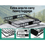 Giantz Universal Car Roof Rack Basket Luggage Vehicle Cargo Carrier 111cm Black CAR-B-RFBASKET-112