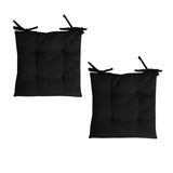 Set of 2 Outdoor Polyester Solid Chair Pads 40 x 40cm Black V442-IDC-CUSHION-POLYCHAIRPAD-BLACK-SQ