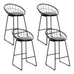 Artiss 4x Bar Stools Padded Seat Metal BA-TW-8128-BKX4