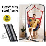 Gardeon Outdoor Hammock Chair with Stand Swing Hanging Hammock Pillow Rainbow HM-CHAIR-PILLOW-RAINBOW-U