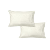 600TC Pair of Wide Self Striped Standard Pillowcases Cream V442-GHT-PILLOWC-600TCWIDESTRIPE-CREAM-ST
