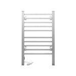 Devanti Electric Heated Towel Rail Rack 10 Bars Freestanding Clothes Dry Warmer TW-C-FW-10-ALUM