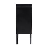 2x Wooden Frame Black Leatherette Dining Chairs with Solid Pine Legs V43-DC-SWI-BLN