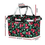Alfresco Picnic Basket Folding Bag Hamper Food Storage Insulated PICNIC-BAG-CLOTH-BKFR