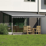 Outdoor Folding Arm Awning Retractable Sunshade Canopy Grey 4.0m x 3.0m V63-842791