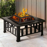 Grillz Fire Pit BBQ Grill 2-In-1 Table FPIT-BBQ-2IN1-STONE