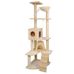 YES4PETS 193cm Cat Scratching Tree Post Sisal Pole Scratching Post Scratcher Tower Condo Beige V278-CT193-BEIGE