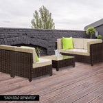 LONDON RATTAN 1pc Sofa Outdoor Furniture Setting Lounge Garden Cushion Couch V219-FURODRLONAAS2