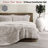 Ardor Faux Fur Bear 3 Piece Comforter Set Single/Double V442-INT-COMFORTER-FAUXFUR-BEAR-SB