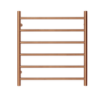 Premium Brushed Rose Gold Towel Rack - 6 Bars, Round Design, AU Standard, 650x620mm Wide V549-6562ROUNDBRUSHROSE