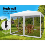 Instahut Gazebo Pop Up Marquee 3x3m Wedding Party Outdoor Camping Tent Canopy Shade Mesh Wall White GAZEBO-POP-M-FG-3X3-WH