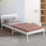 Levede Wooden Bed Frame Single Size Mattress Base Timber White BF1034-S-WH