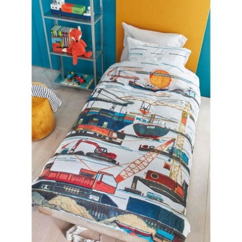 Bedding House Seaport Multi Cotton Quilt Cover Set Single V442-HIN-QUILTCS-SEAPORT-MULTI-SB